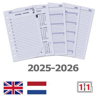 6231-25-26 125 x 80 mm Pocket Agenda Filler 2025 2026 NL EN